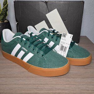 New!!! Adidas Daily 3.0, sport inspired, low top green, tan gum soles. Size: M 9